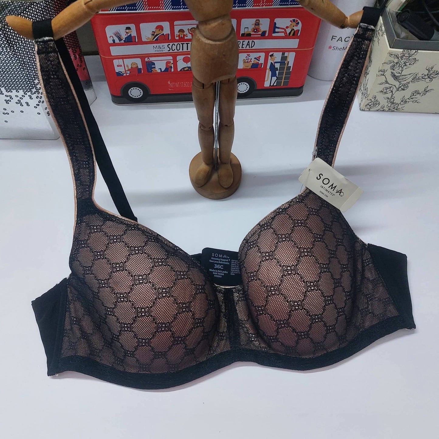 Soma Intimates Stunning Support Geo Lace Balconette Bra