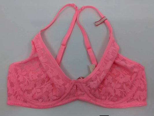 Brand : Uncommon Sense Malibu Pink Unlined Lace Plunge Bra&nbsp;