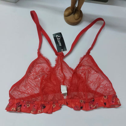 ETAM  Intimates  Size : 36-B   Type : Lace Soft Net Bralette / Front Open RacerBack Adjustable Straps   Features : Non padded / Non Wired Bralette  Size : 36-B