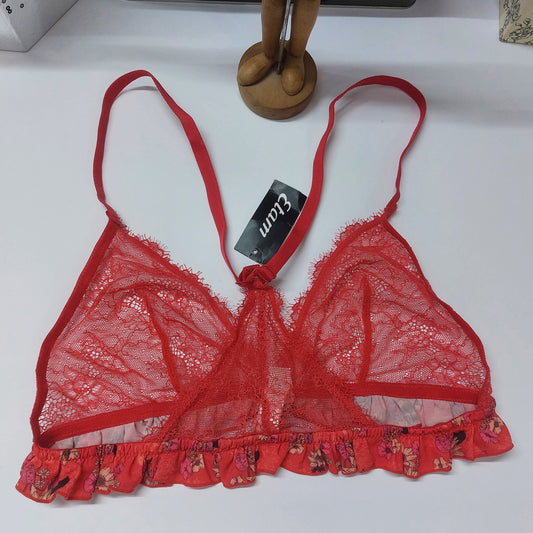 ETAM  Intimates  Size : 36-B   Type : Lace Soft Net Bralette / Front Open RacerBack Adjustable Straps   Features : Non padded / Non Wired Bralette  Size : 36-B