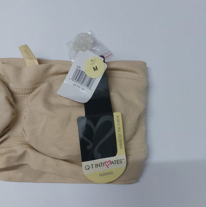 Q-T Intimates Seamless Pullover Nursing Bandeau Bra with Removable Transparent Straps Size : Medium