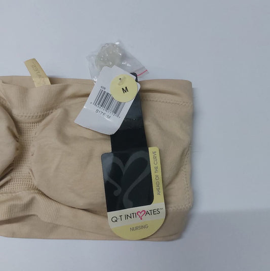 Q-T Intimates Seamless Pullover Nursing Bandeau Bra with Removable Transparent Straps Size : Medium