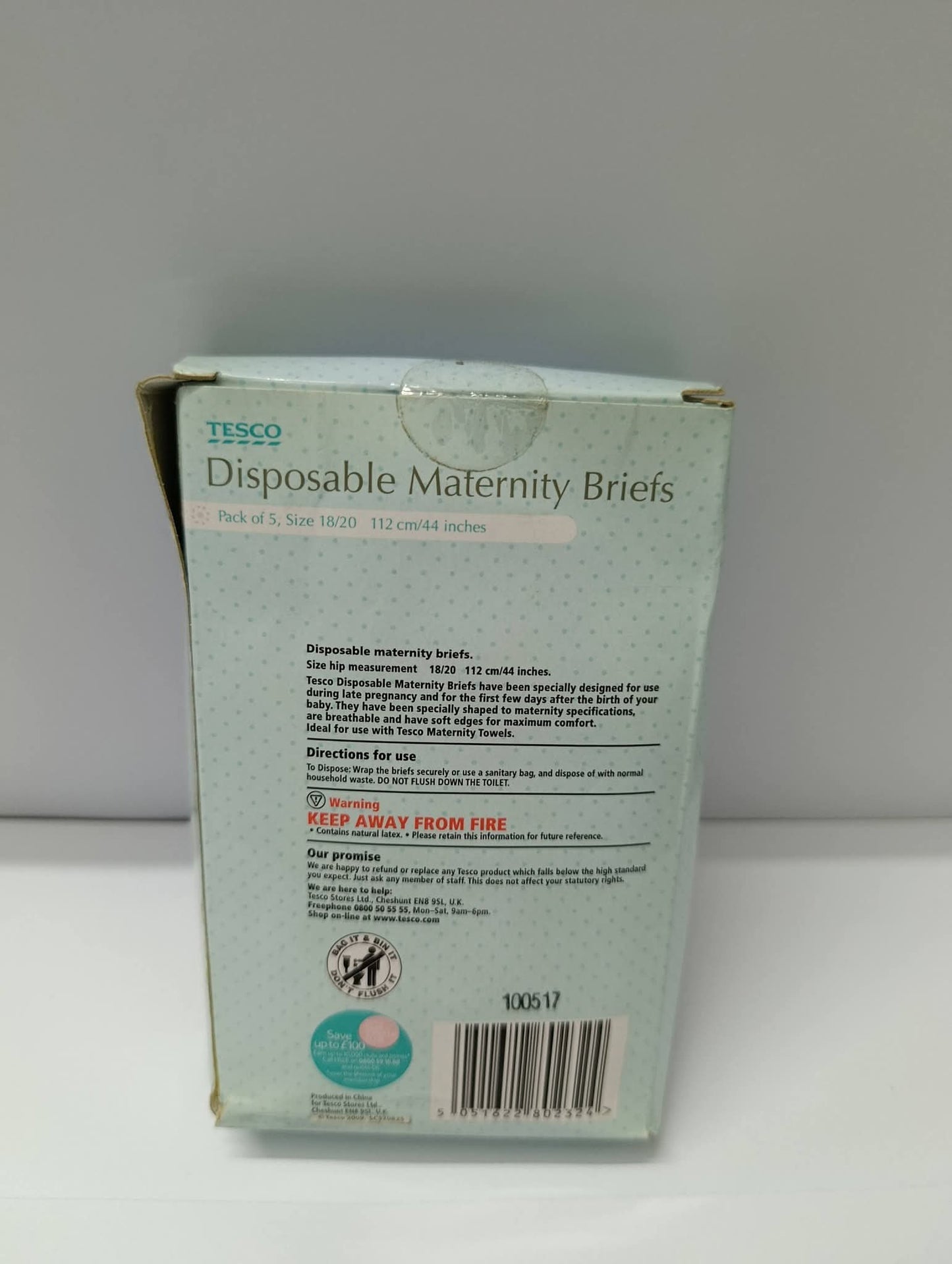 TESCO Disposable Maternity Briefs