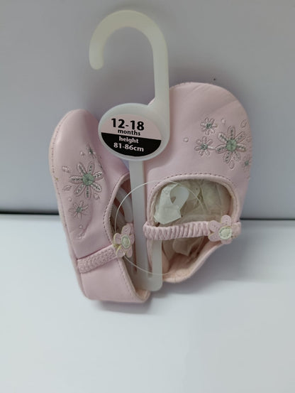 Title Mothercare Floral Embroidered Baby Shoes — Pink