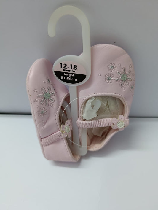 Title Mothercare Floral Embroidered Baby Shoes — Pink