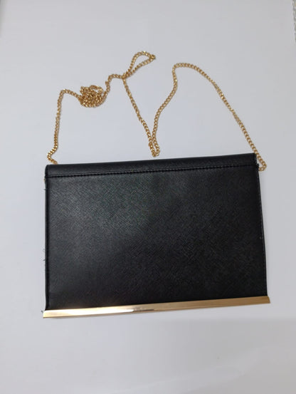 New Look Snake Print Envelope Clutch — Chain Shoulder Bag