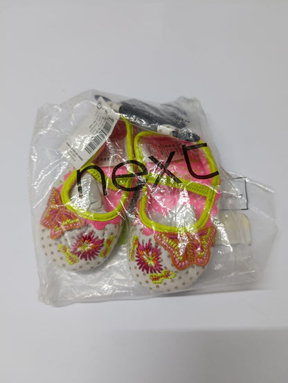 Next Butterfly Pram Shoes - Floral Embroidered