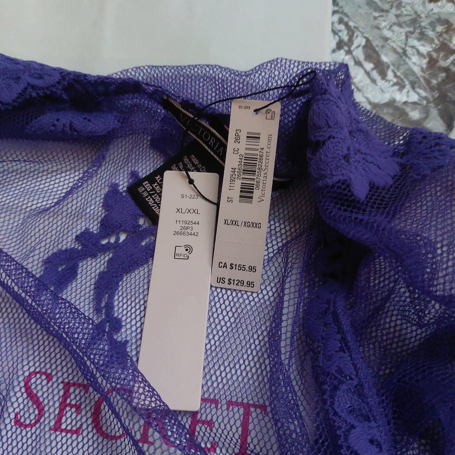 Victoria's Secret Bride Fishnet Lace Robe - Purple