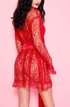 Victoria's Secret Bride Fishnet Lace Robe - Red