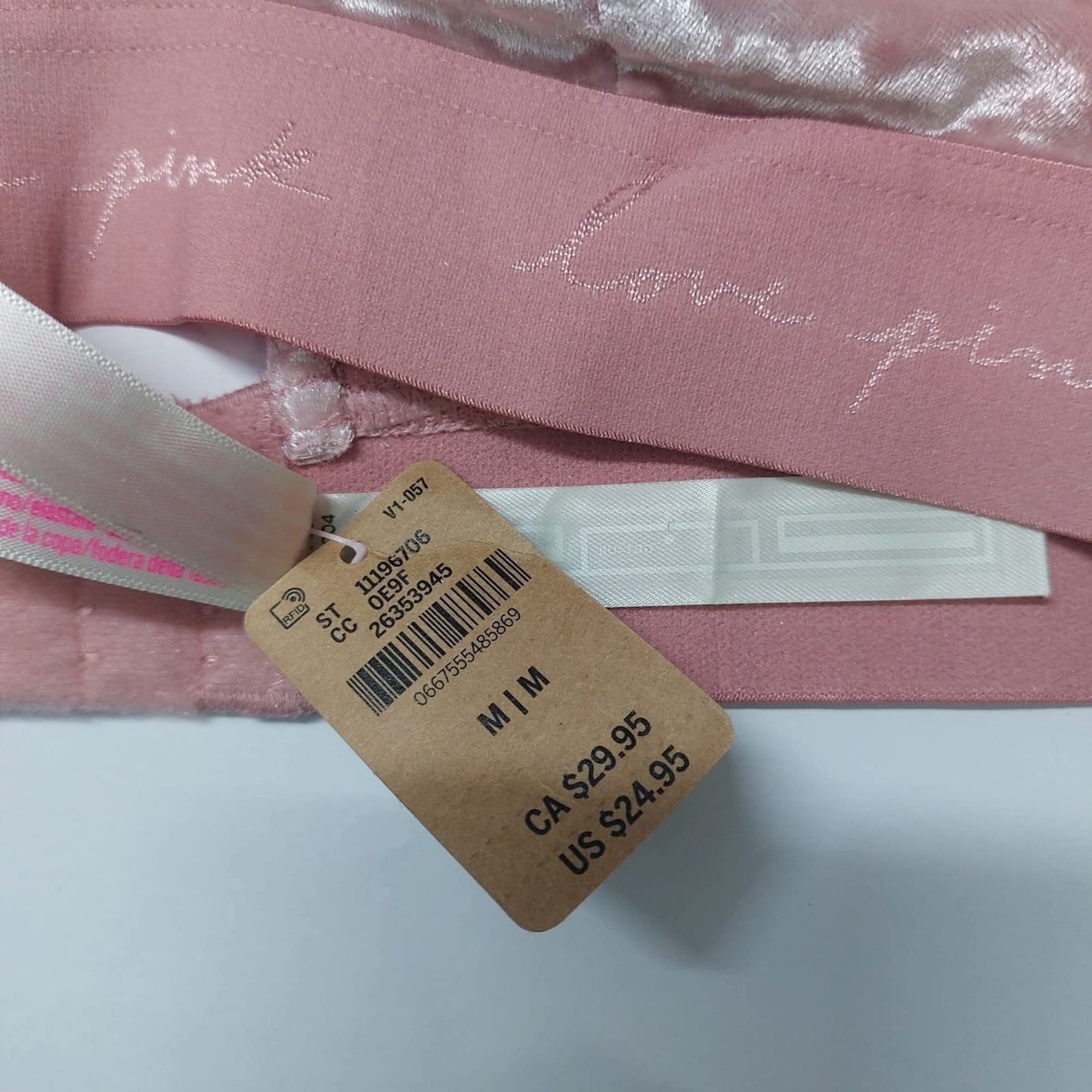 Victoria's Secret PINK Crushed Velvet Triangle Bralette - Blush Pink
