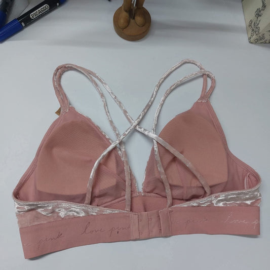 Victoria's Secret PINK Crushed Velvet Triangle Bralette - Blush Pink