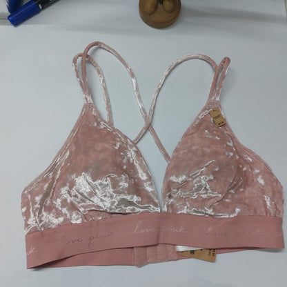 Victoria's Secret PINK Crushed Velvet Triangle Bralette - Blush Pink