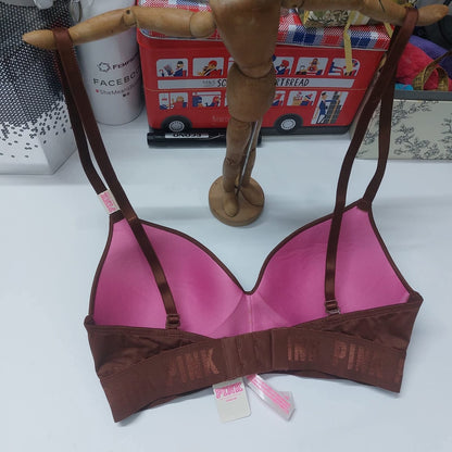 Victoria's Secret PINK Wirefree Push-Up Bra - Chocolate Brown
