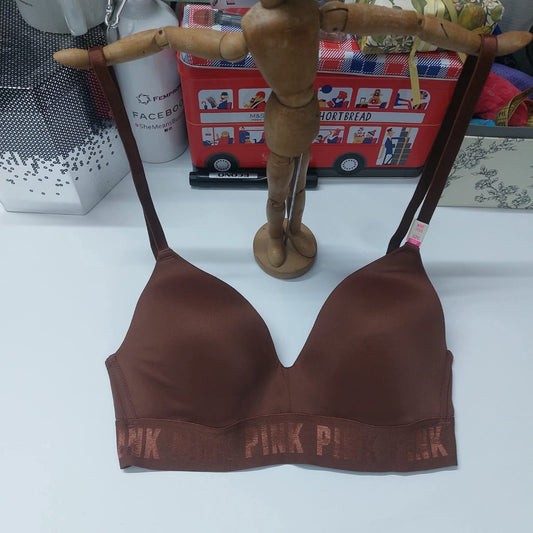 Victoria's Secret PINK Wirefree Push-Up Bra - Chocolate Brown