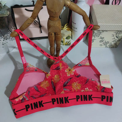 Victoria's Secret PINK Floral Lace Push-Up Bra