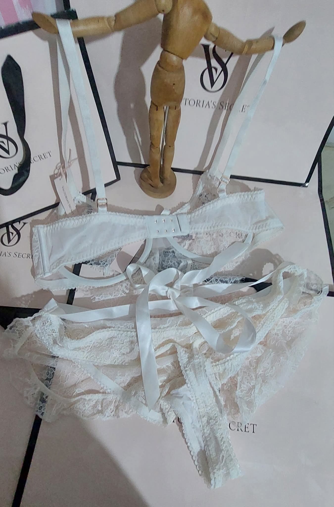 Victoria's Secret Wicked Lace Babydoll & Panty Set - Bridal White