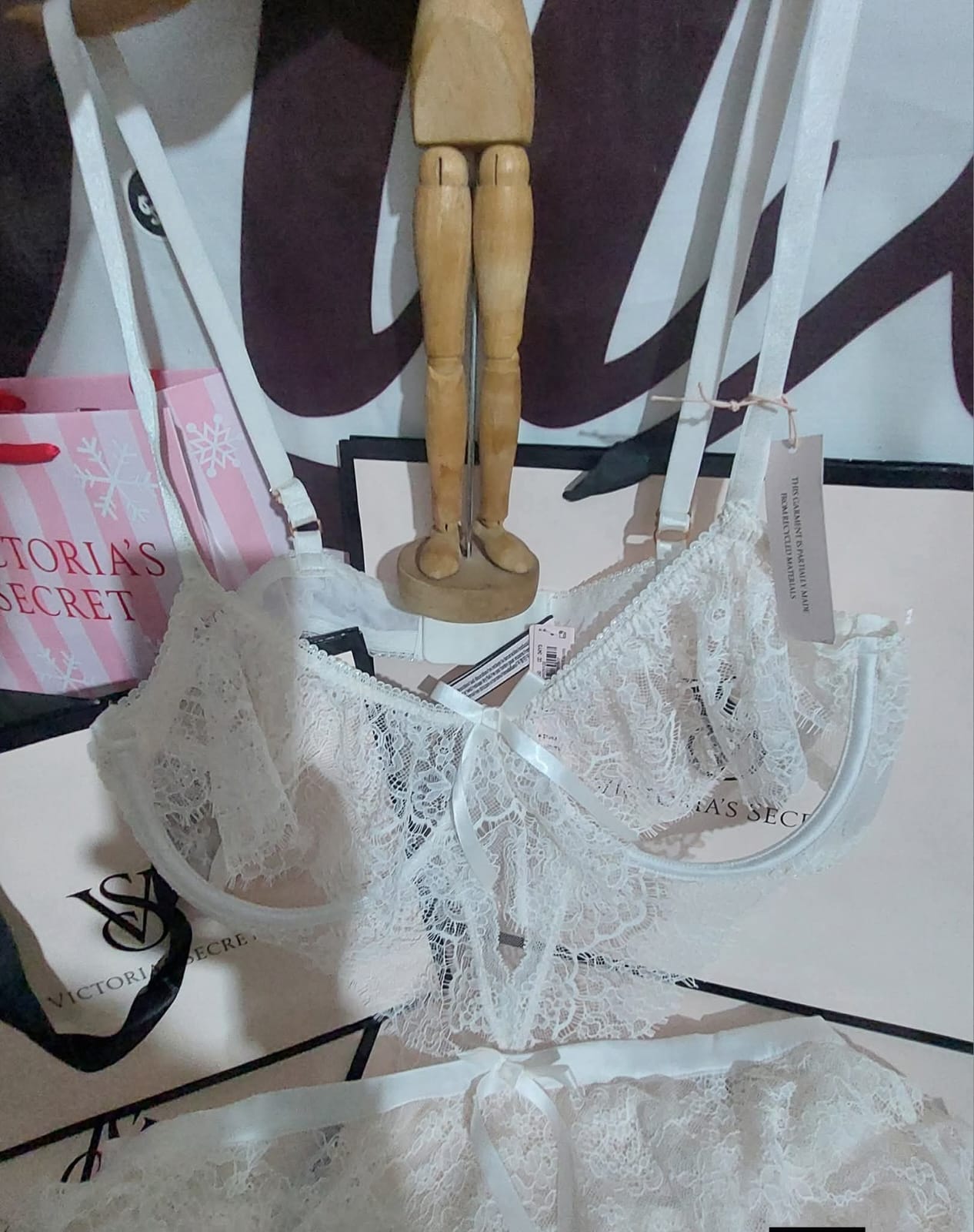 Victoria's Secret Wicked Lace Babydoll & Panty Set - Bridal White